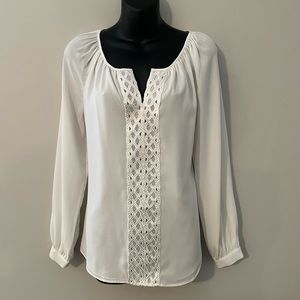 White House Black Market ivory blouse, fully lined